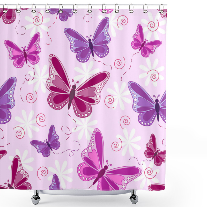 Personality  Seamless Butterfly Pattern Shower Curtains