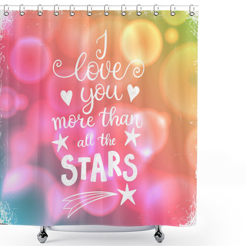 Personality  Hand Lettering Calligraphic Greeting Card Shower Curtains