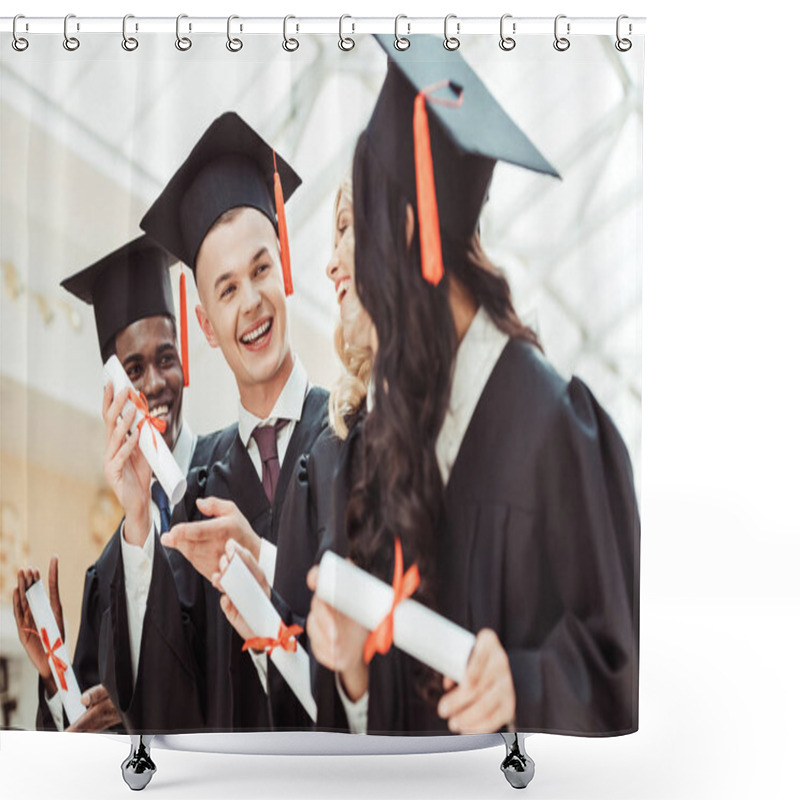 Personality  Multiethnic Students With Diplomas Shower Curtains