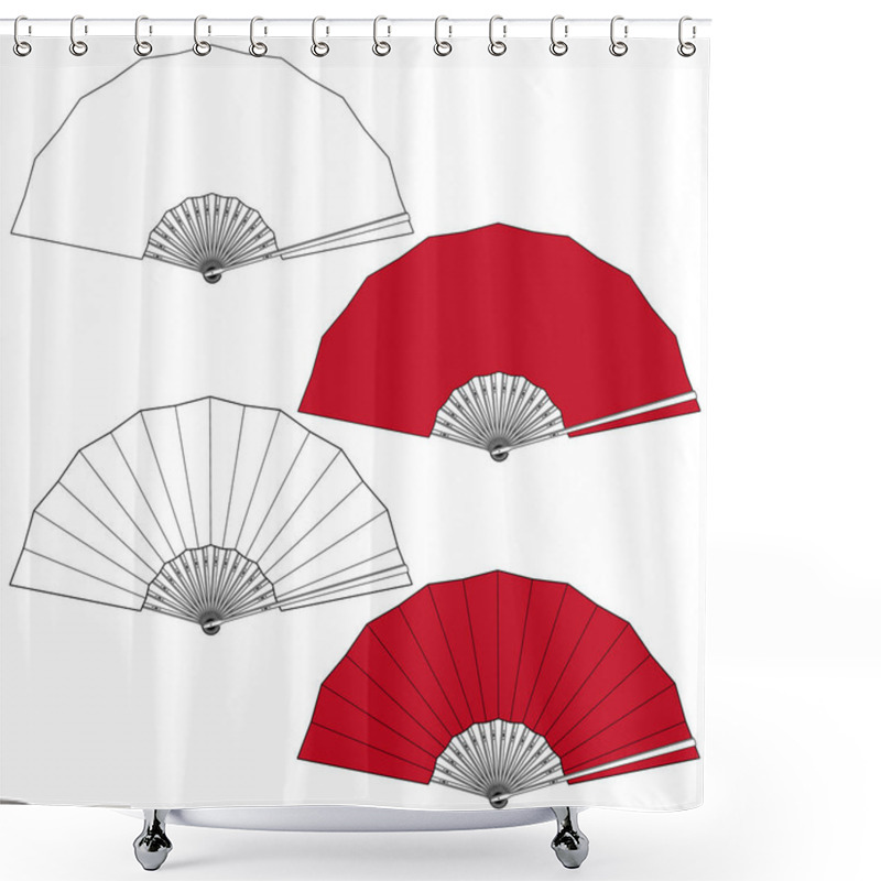 Personality  Japanese Style Folding Fan, Shower Curtains