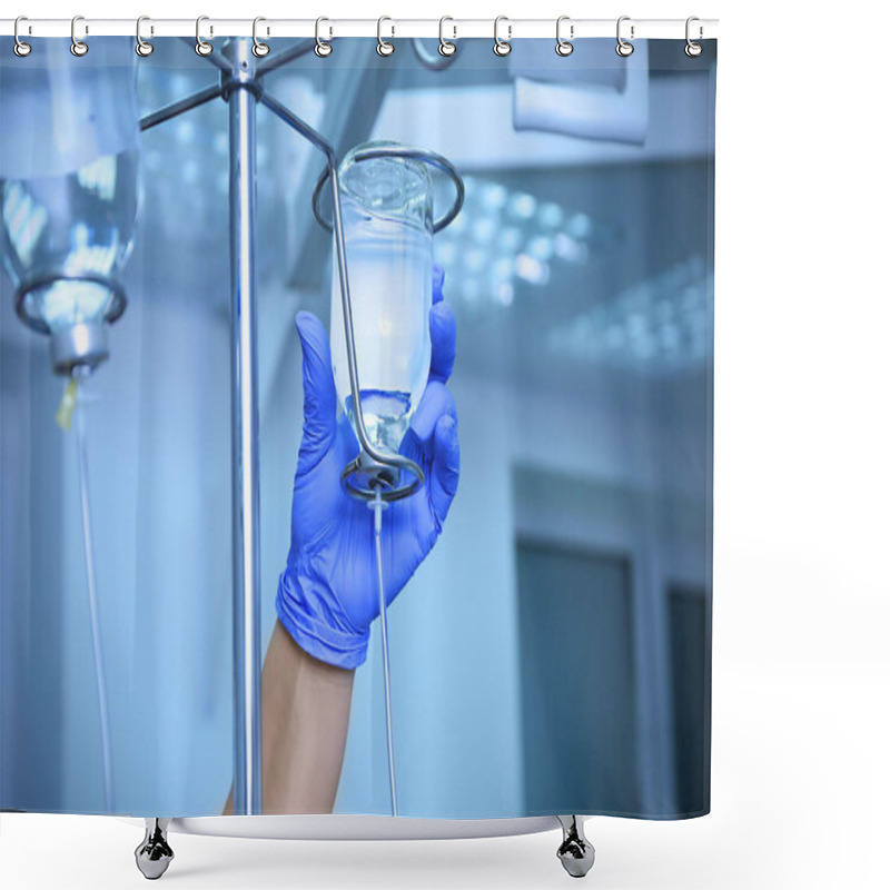 Personality  Doctor's Hand And Infusion Drip Shower Curtains