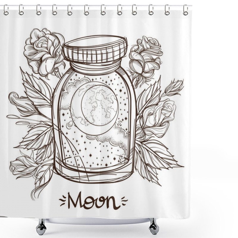 Personality  Moon In A Glass Jar.  Shower Curtains