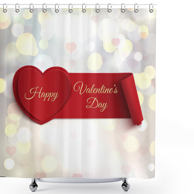 Personality  Happy Valentines Day Banner. Shower Curtains