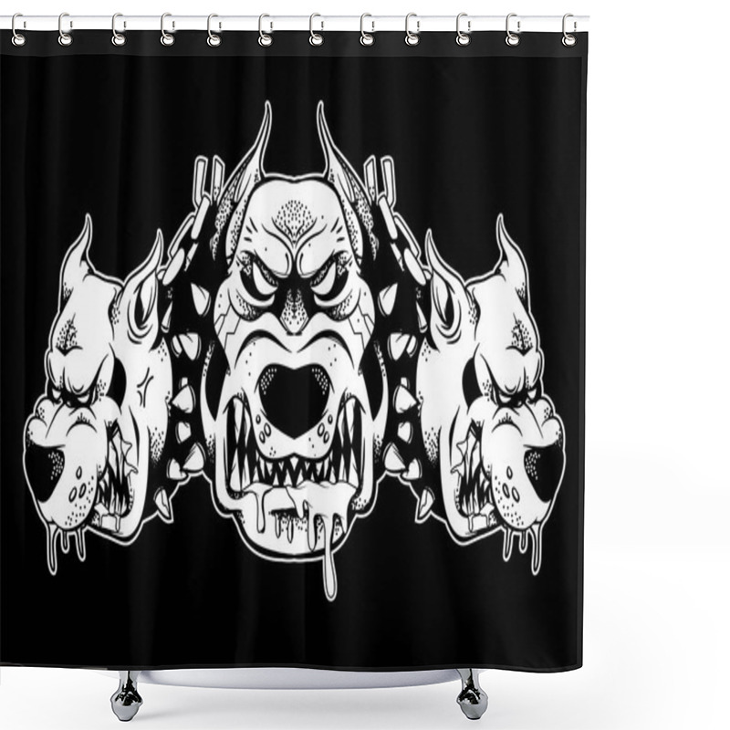 Personality  Dangerous Dogs Faces Shower Curtains