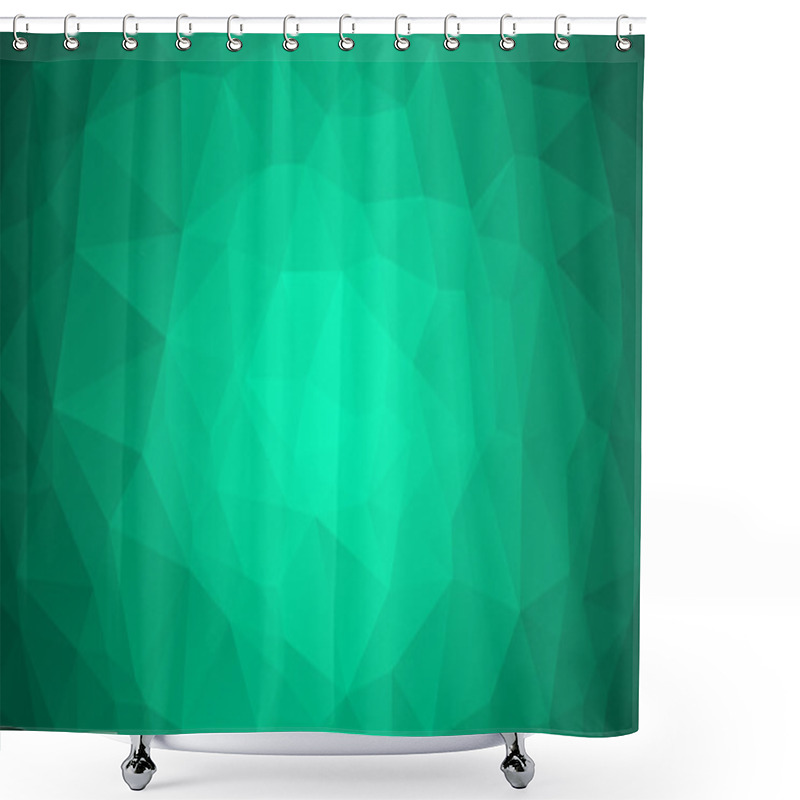 Personality  Emerald Green Abstract Polygonal Geometric Background. Low Poly.  Shower Curtains