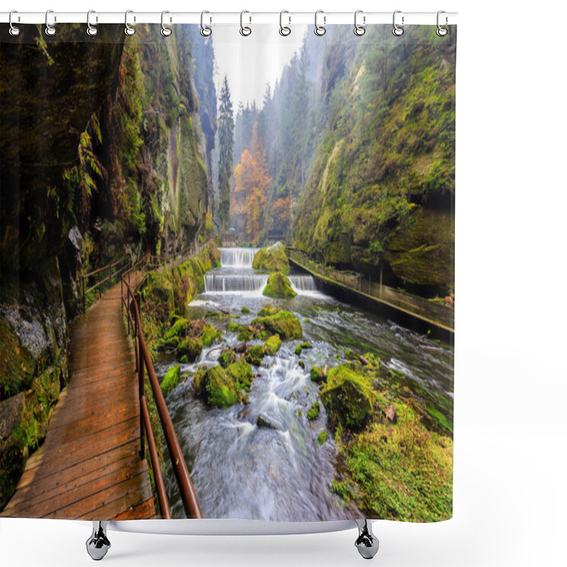 Personality  Kamnitz Gorge In Saxon Switzerland National Park Shower Curtains