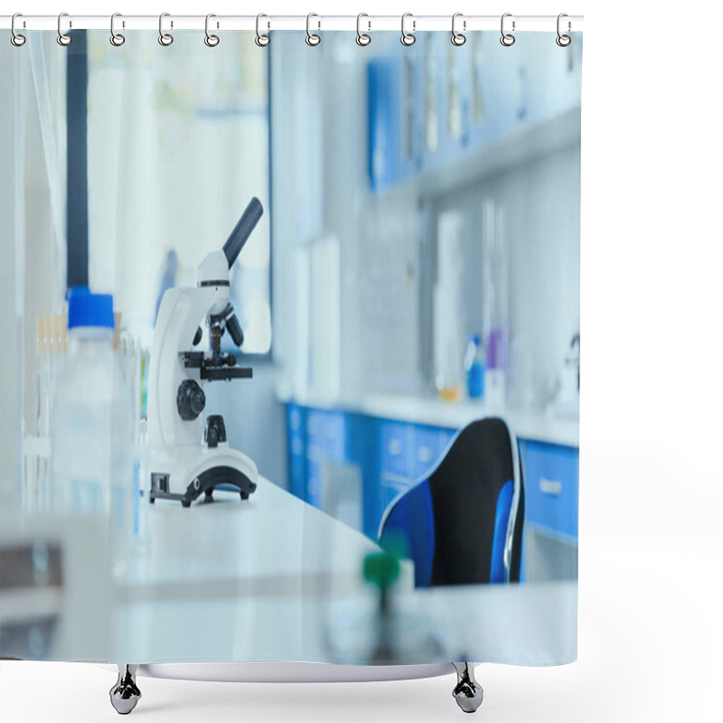 Personality  Microscope In Chemical Laboratory  Shower Curtains