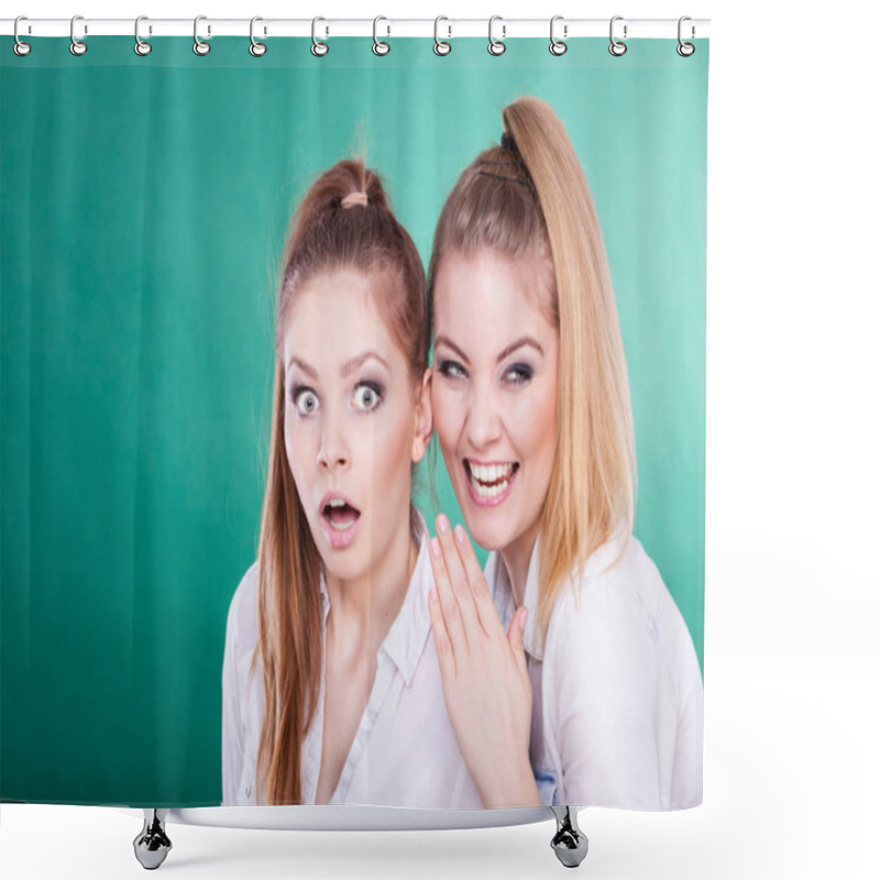 Personality  Two Teenagers Shares Secrets, Gossip Shower Curtains