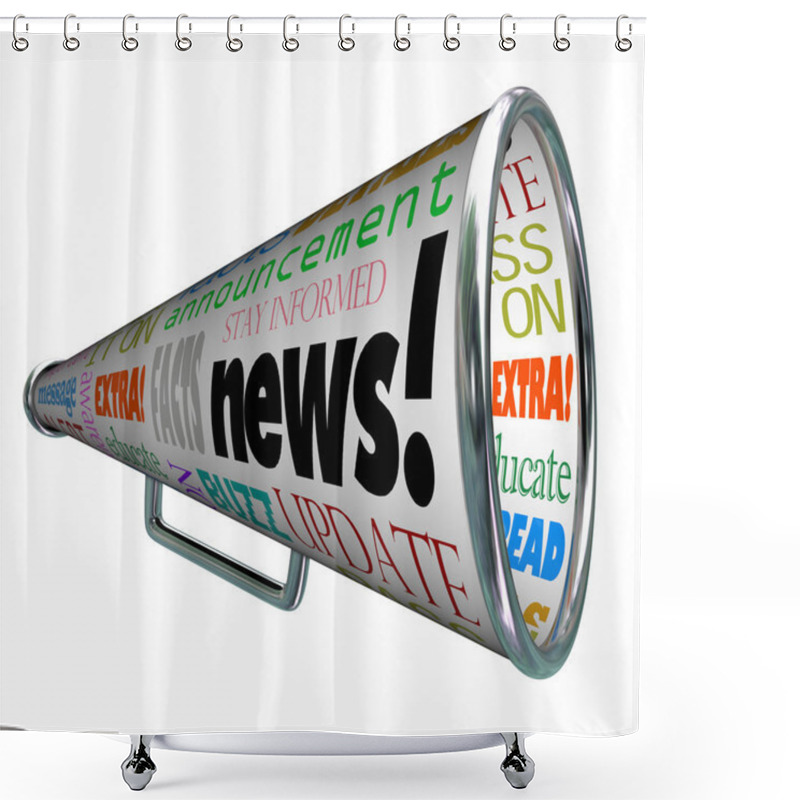 Personality  News Bullhorn Megaphone Important Alert Announcement Shower Curtains