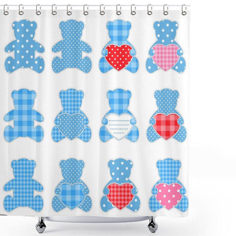 Personality  Twelve Blue Bears Shower Curtains