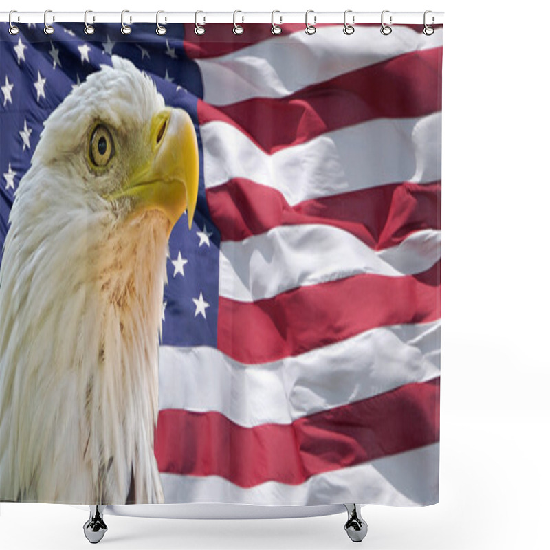 Personality  Patriotic Eagle And Flag Shower Curtains