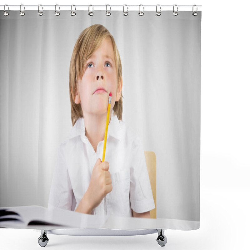 Personality  Cute Pupil Thinking Shower Curtains