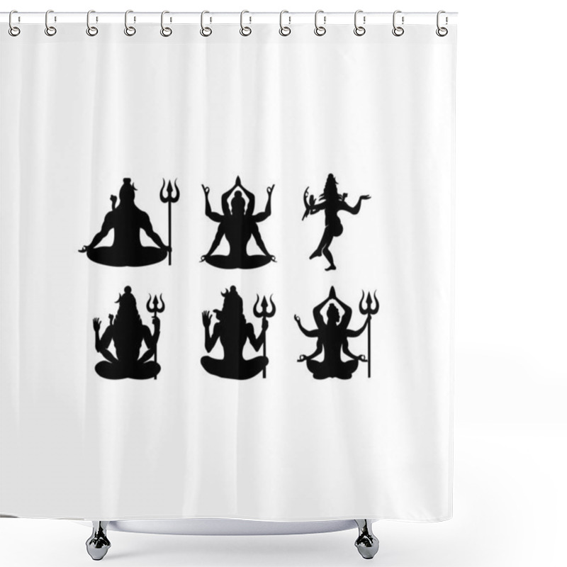 Personality  Silhouette God Shiva Hinduism In India Along With Brahma And Vishnu Triad In The Divine And Supreme God In Saivism Shower Curtains