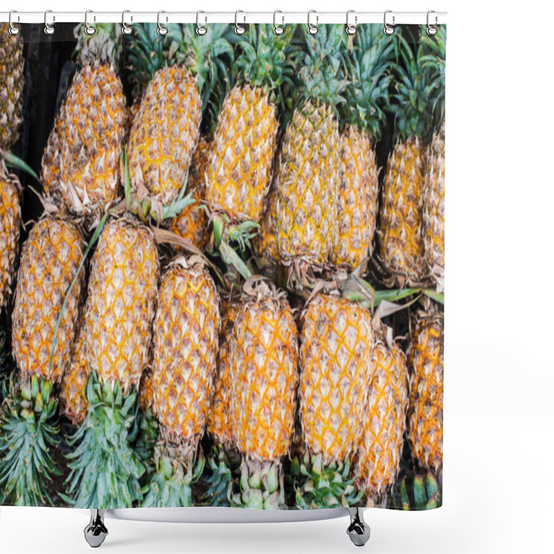 Personality  Pineapples Background,  Tropical Fruit  Shower Curtains