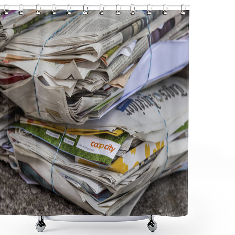 Personality  Stack Paper. Old Newspapers Shower Curtains