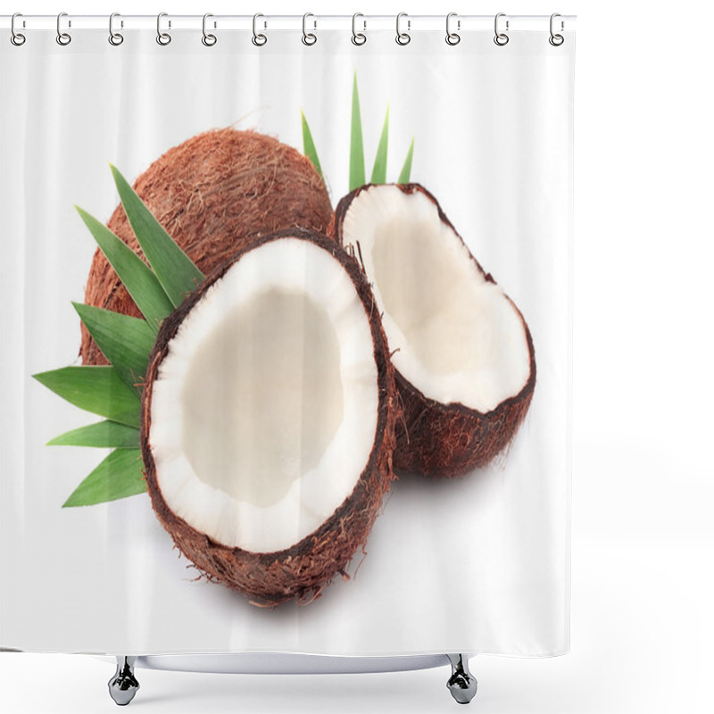 Personality  Coconuts With Leaves Shower Curtains