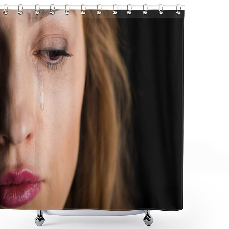 Personality  Young Woman Crying  Shower Curtains