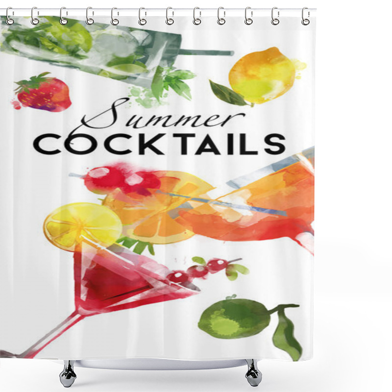 Personality  Summer Cocktails Background Shower Curtains