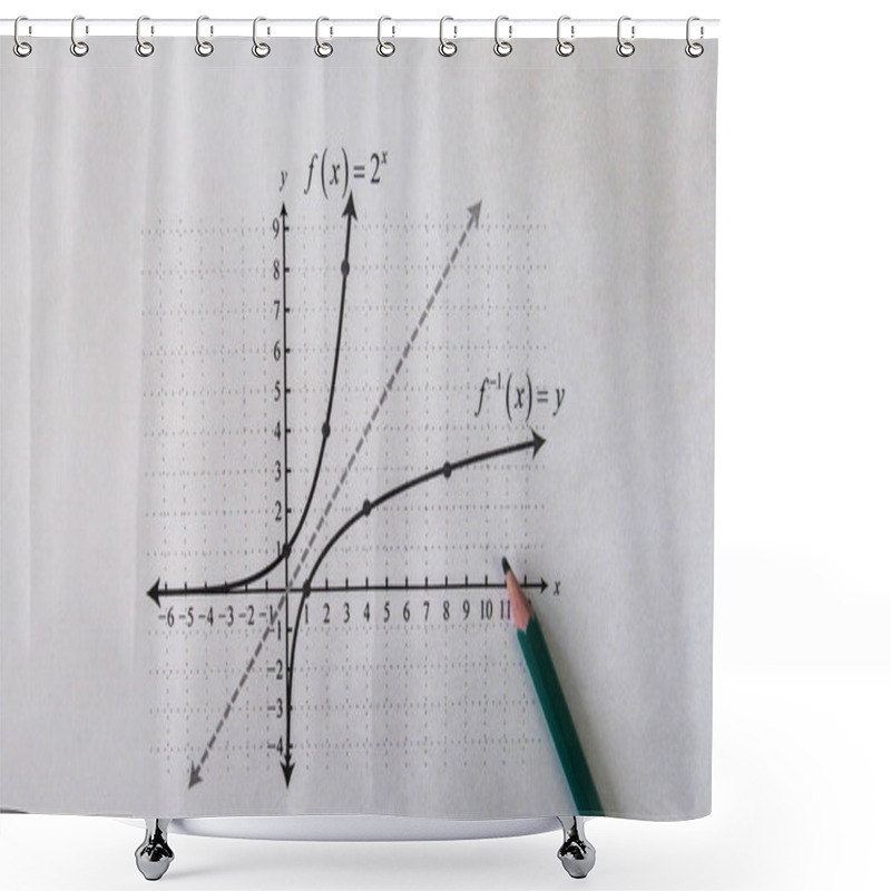 Personality  Graphical Representation Of Math Functions And A Pencil Shower Curtains