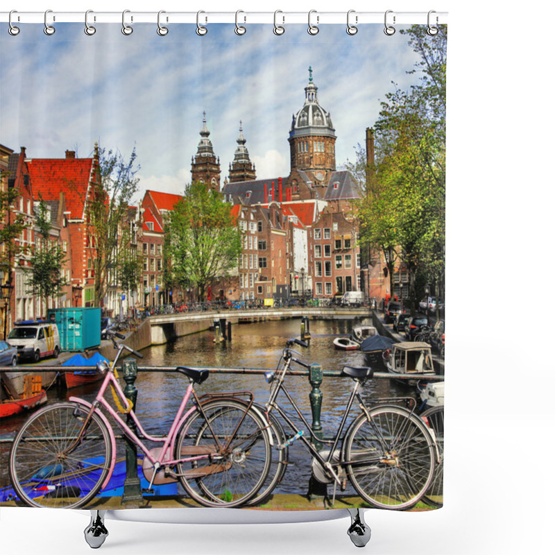 Personality  Amsterdam, Canals And Bikes Shower Curtains