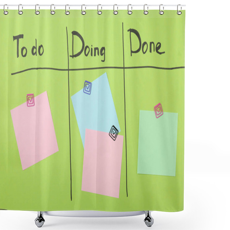 Personality  Scrum Task Board With Blank Paper Stickers Shower Curtains