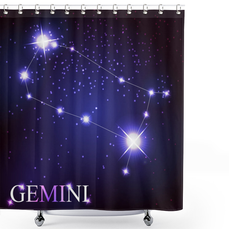 Personality  Gemini Zodiac Sign Of The Beautiful Bright Stars Shower Curtains