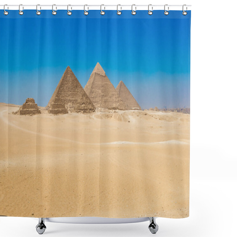 Personality  Pyramids  Giza In Cairo, Egypt. Shower Curtains