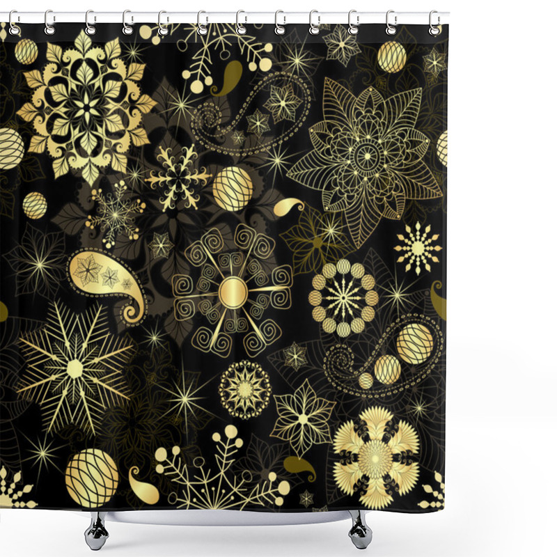 Personality  Christmas Seamless Pattern Shower Curtains