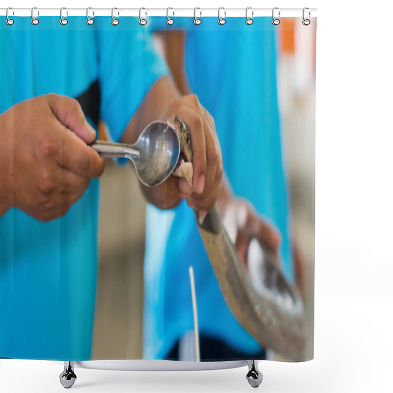 Personality  Milking Snake For Venom  Shower Curtains