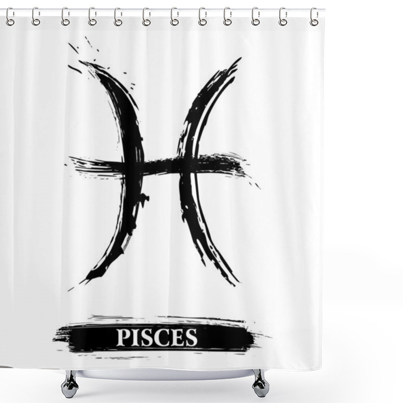 Personality  Pisces Symbol Shower Curtains