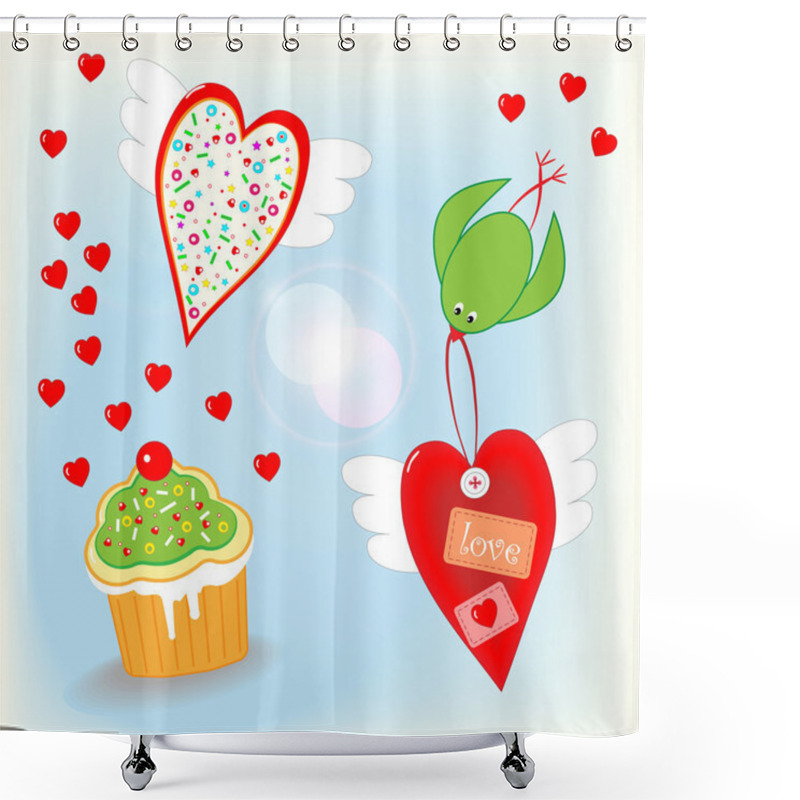 Personality  Love Is In The Air - Valentine's Day Stuff Shower Curtains