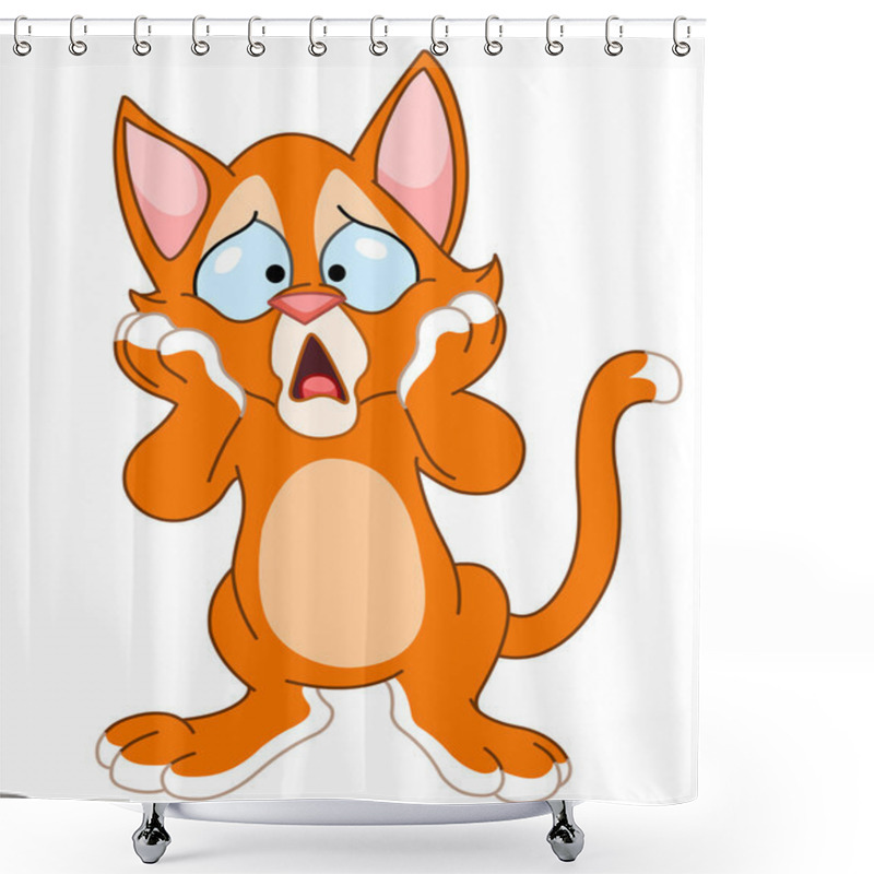 Personality  Worried Cat Shower Curtains