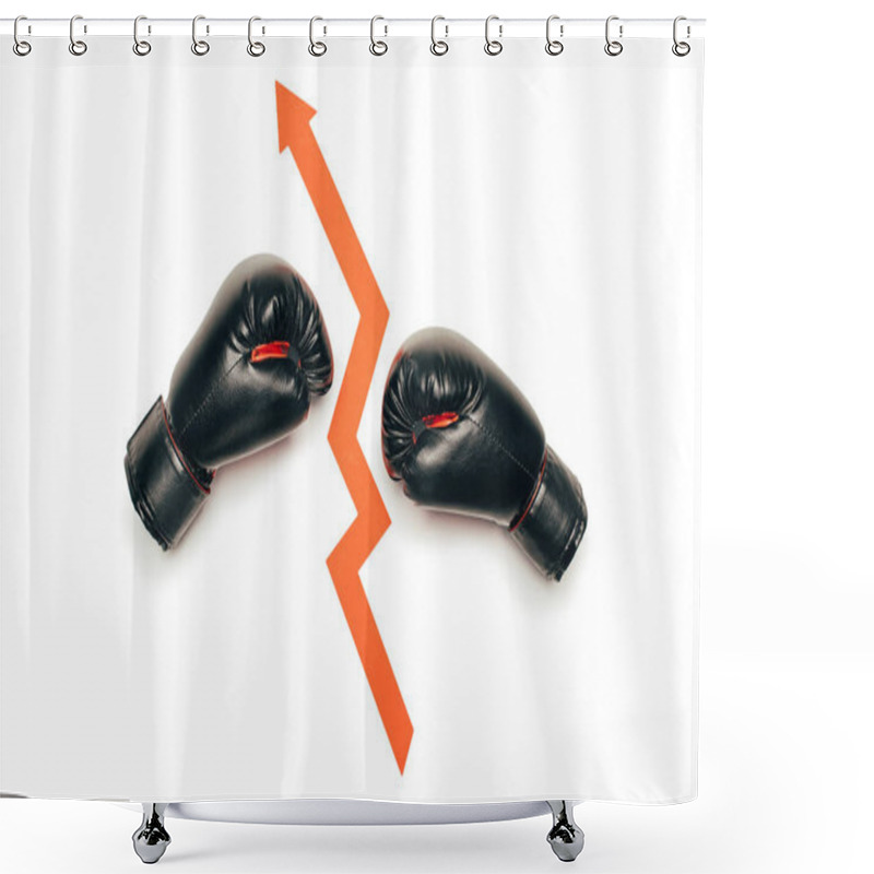 Personality  Black Boxing Gloves  Shower Curtains