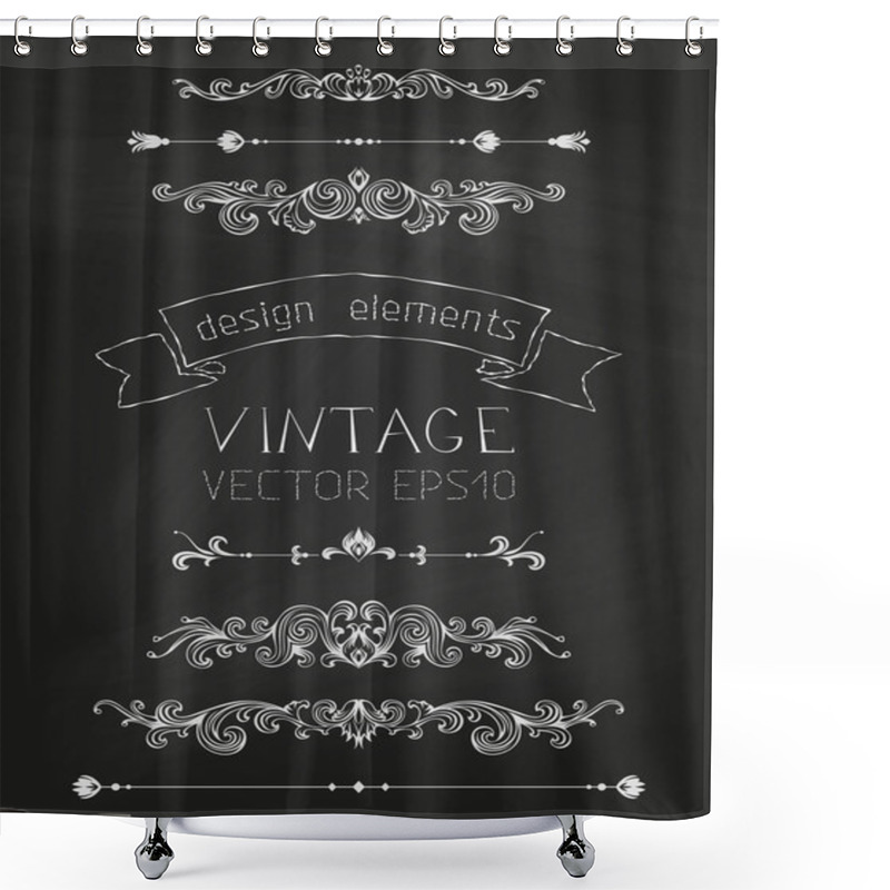 Personality  Chalk Calligraphic Design Elements. Shower Curtains