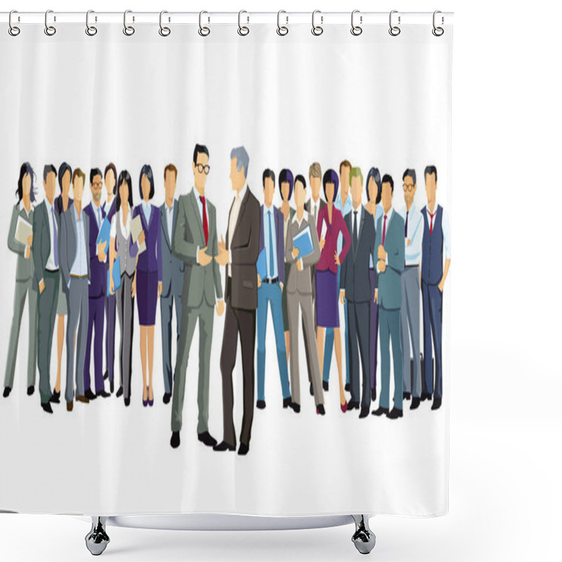 Personality  Group Of Business People Decide Shower Curtains