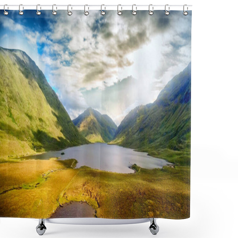 Personality  Lake And Mountains Against Sky Shower Curtains