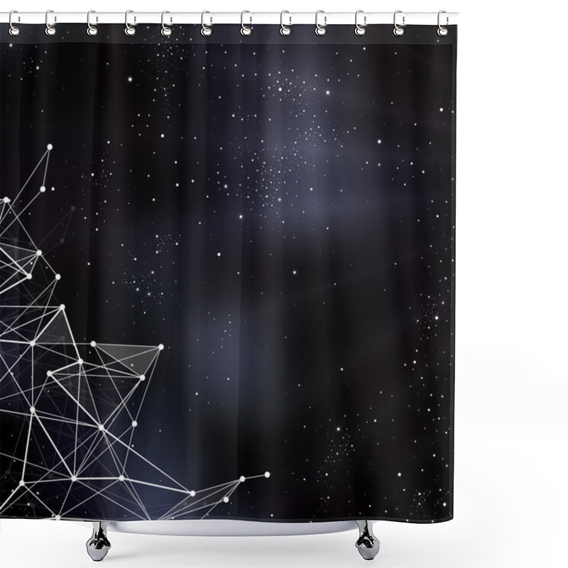 Personality  Vector Space Illustration. Stylized Outerspace Background With P Shower Curtains