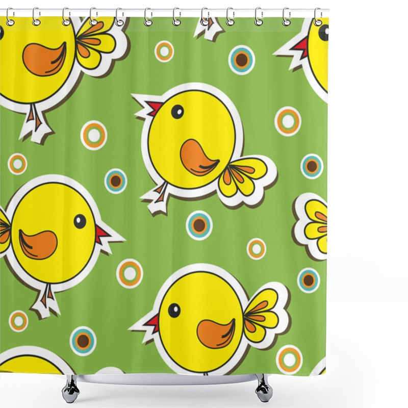 Personality  Pattern With Cute Bird Shower Curtains