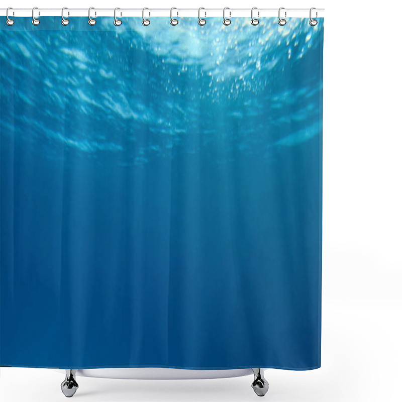 Personality  Amazing Underwater Image Of Sun And Light Rays Shining Through Deep Ocean Water Surface Shower Curtains