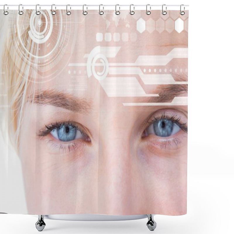 Personality  Close-up Of Man With Blue Eye Shower Curtains