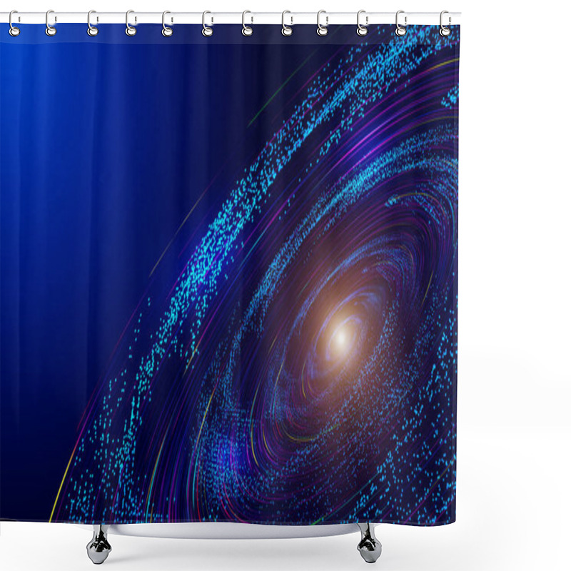 Personality  Lines, Particle Flow Cosmic Vortex, Network Technology Big Data Background Shower Curtains