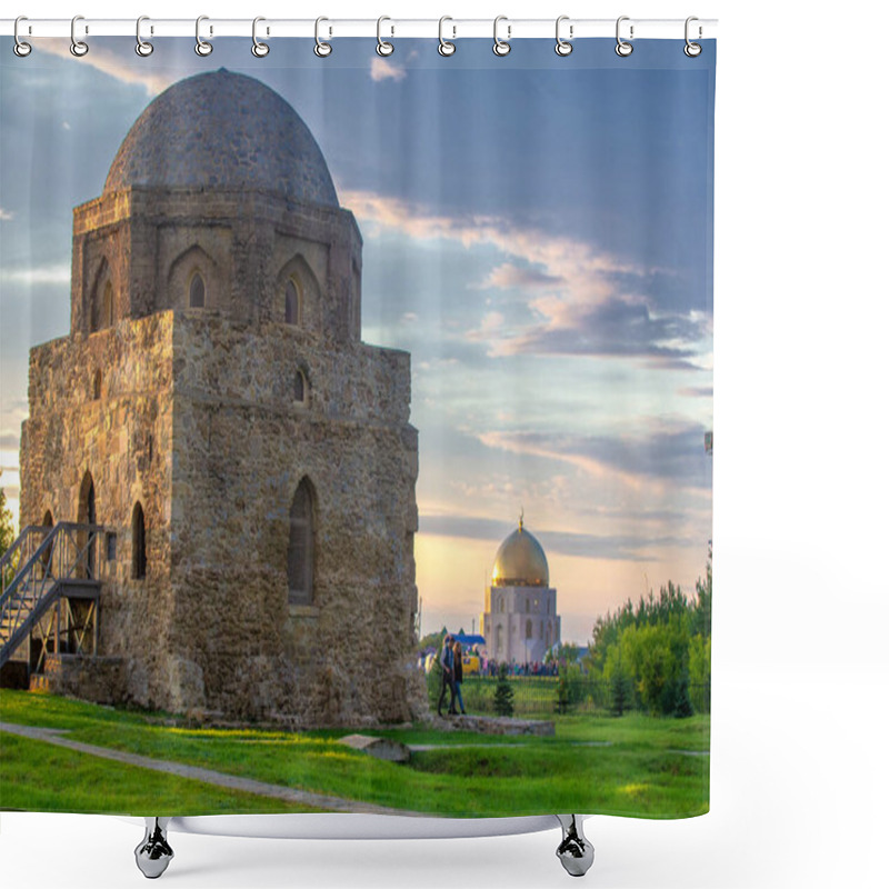 Personality  On The Territory Of Bulgar Settlements Of The Neolithic, Bronze And Early Iron Age, The Black Chamber Is The Best-preserved Monument From The Time Of The Bulgar. 2019,08.10 Tatarstan Russia Shower Curtains