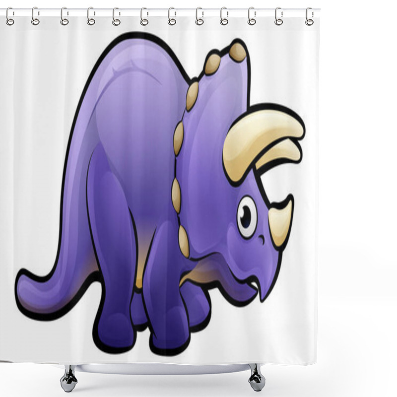 Personality  Triceratops Dinosaur Cartoon Character Shower Curtains