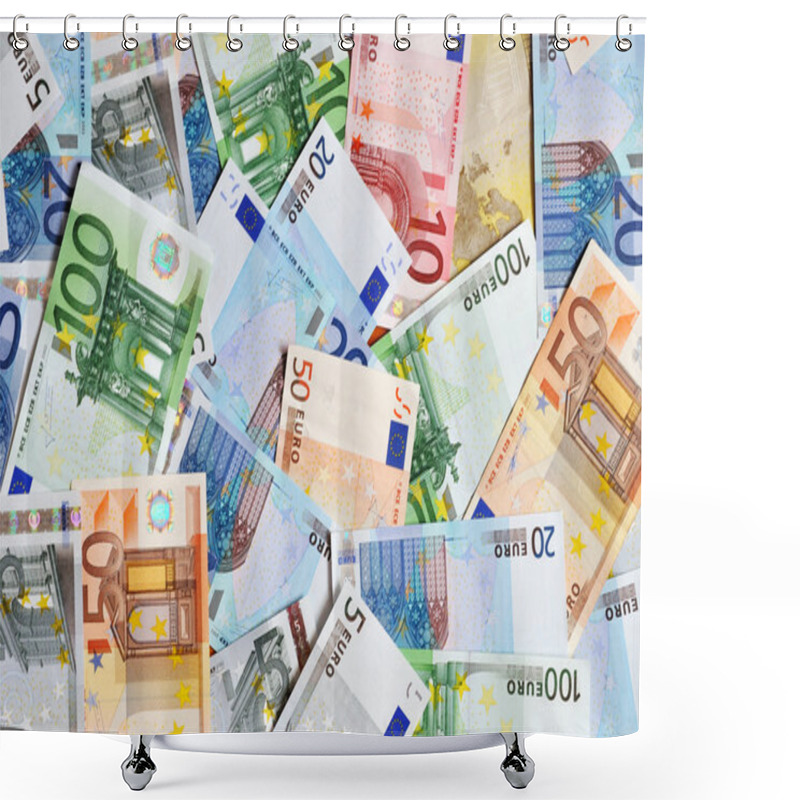 Personality  Euro Banknotes Shower Curtains