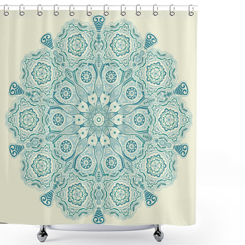 Personality  Ornamental Round Lace Pattern, Circle Background With Many Detai Shower Curtains