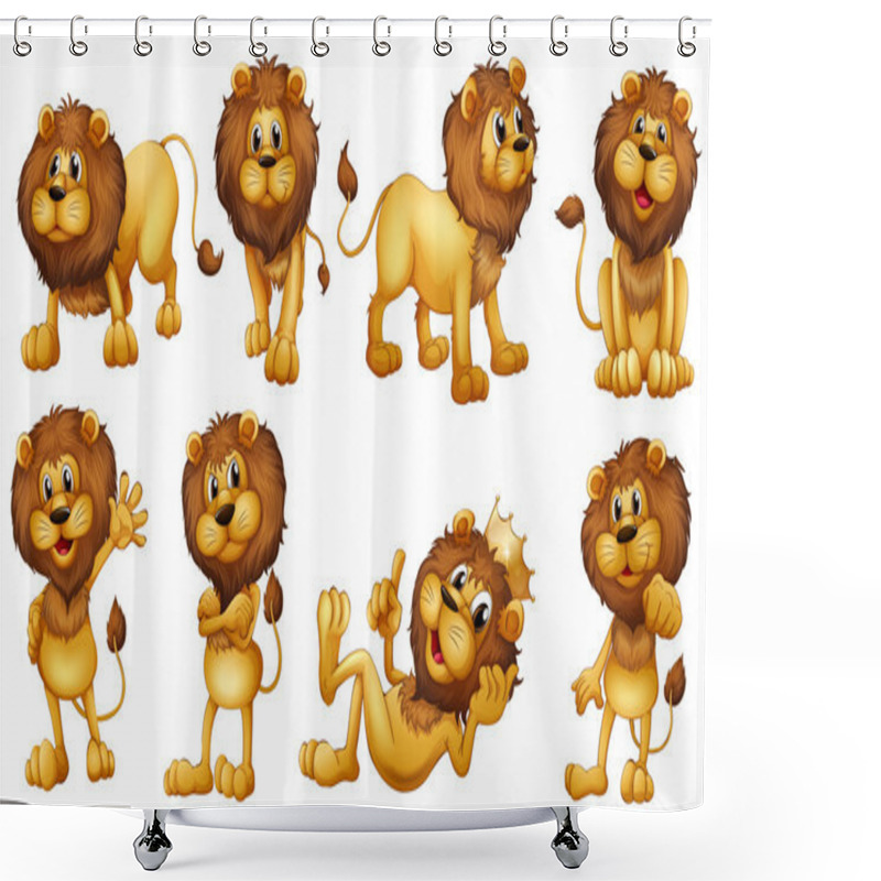 Personality  Brave Lions Shower Curtains