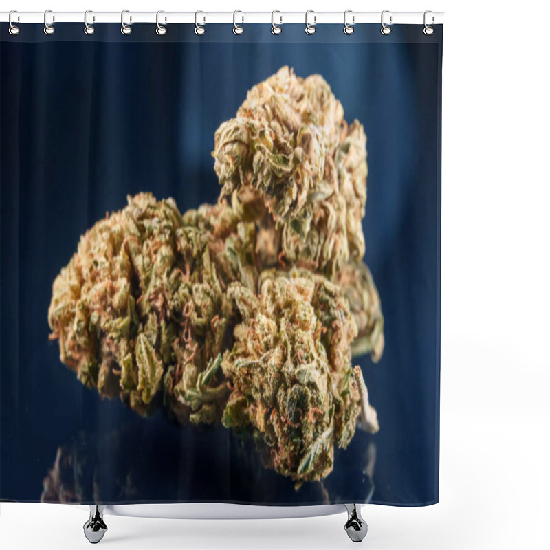 Personality  Close-up Of Medical Cannabis Flower. Shower Curtains