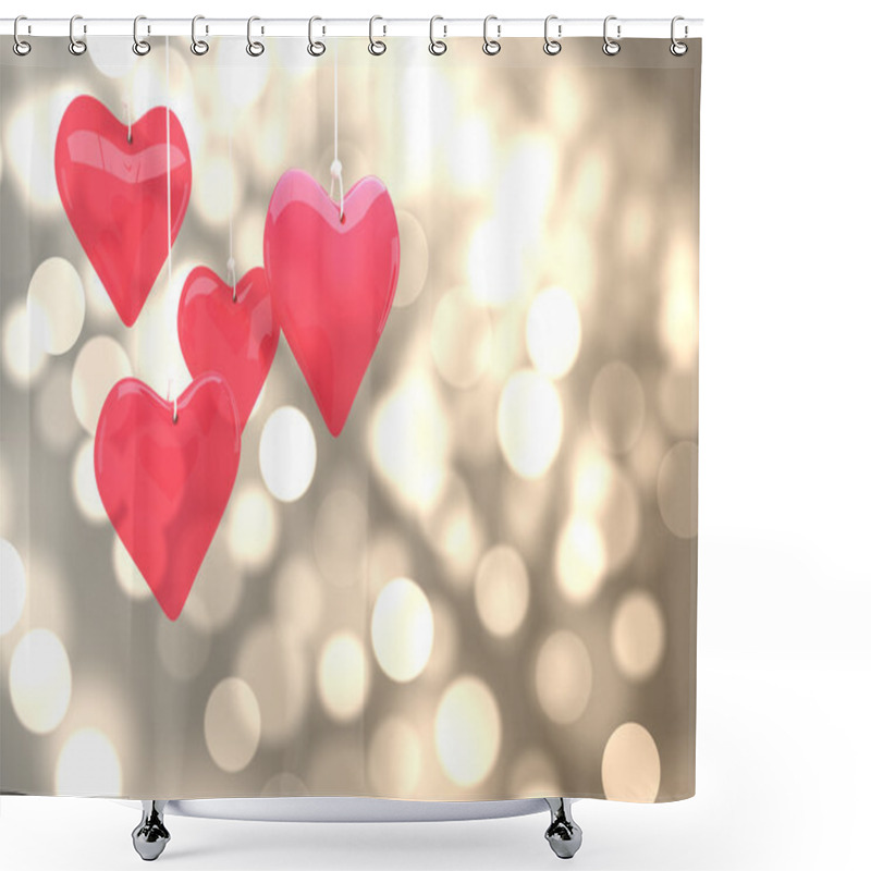 Personality  Composite Image Of Love Hearts Shower Curtains