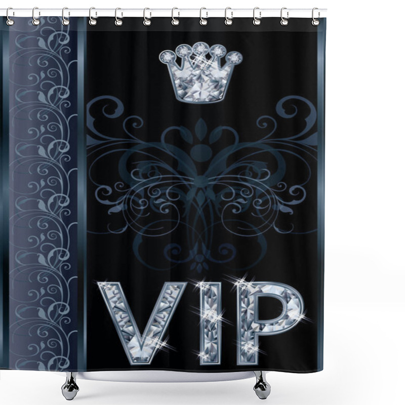 Personality  Diamond VIP Invitation Card , Vector Illustration Shower Curtains