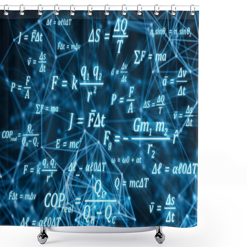 Personality  Shining Formulae Against Abstract Background Shower Curtains